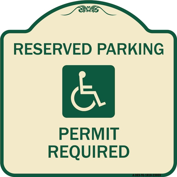 Signmission Reserved Parking Permit Required W/ Graphic Heavy-Gauge Aluminum Sign, 18" x 18", TG-1818-23059 A-DES-TG-1818-23059 - main